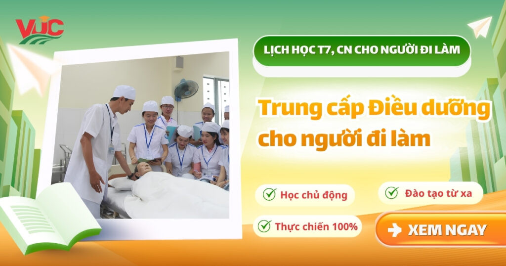 Lớp học Trung cấp Điều dưỡng cho người đi làm - Lịch T7, CN 4 Lớp học Trung cấp Điều dưỡng cho người đi làm