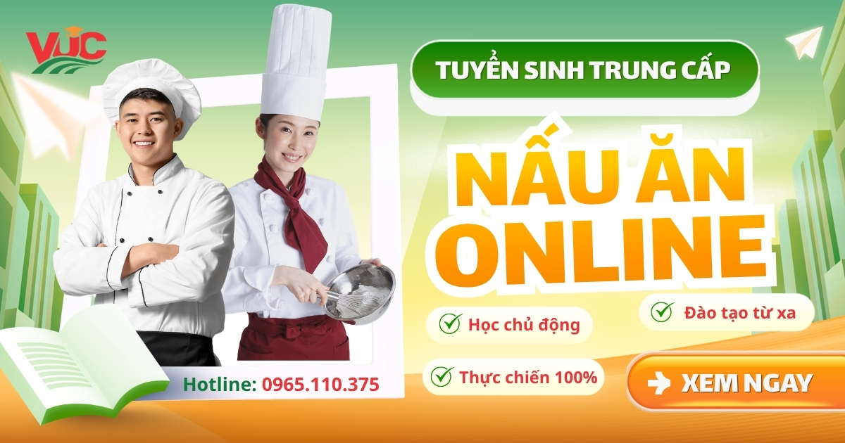 tuyen sinh lop trung cap nau an online ranh luc nao hoc luc do